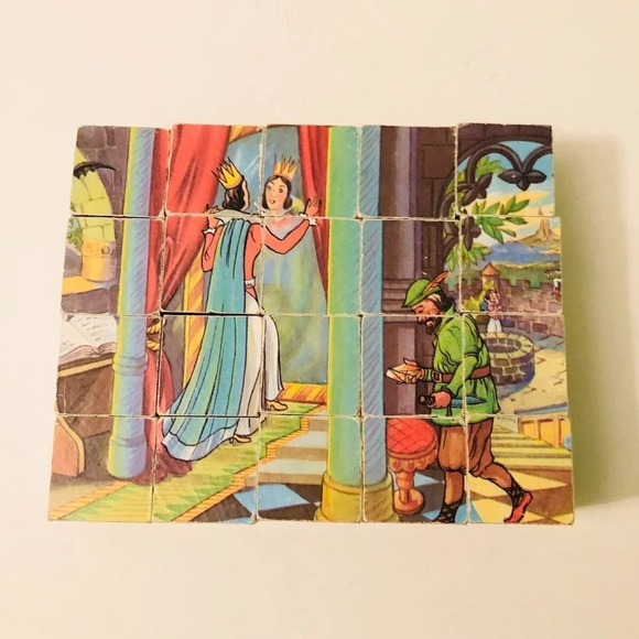 Vintage Snow White Wooden Block Puzzle Missing Scene  Sheets - Picture 10 of 16